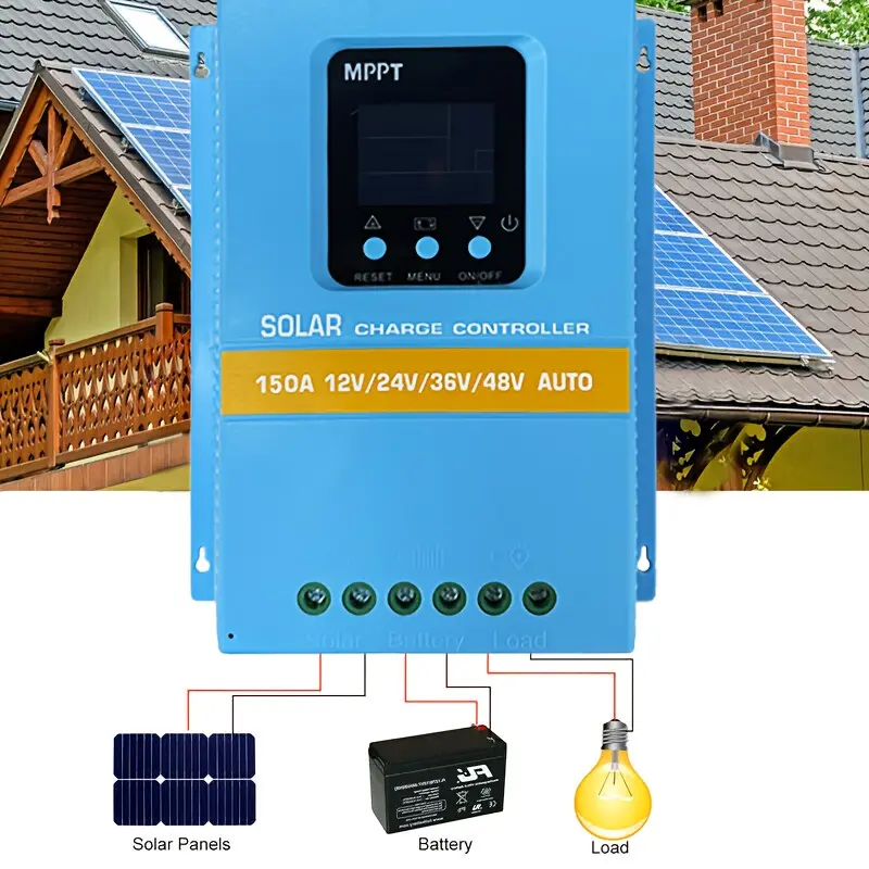 Super-Efficient 150A MPPT Solar Charge Controller 12V/24V/36V/48V Auto, Intelligent Battery Regulator for Smart Home Power & Emergency Backup