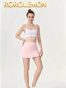 ROROLEMON Women's High Waist Athletic Skort, Quick Dry Tennis Skirt with Built-in Shorts for Golf, Workout and Casual Wear