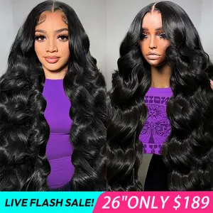 West Kiss 200% Density Glueless Human Hair Wigs Body Wave 7x5 Lace Closure Wig Pre Bleached Pre Plucked Hairline Beginner Friendly
