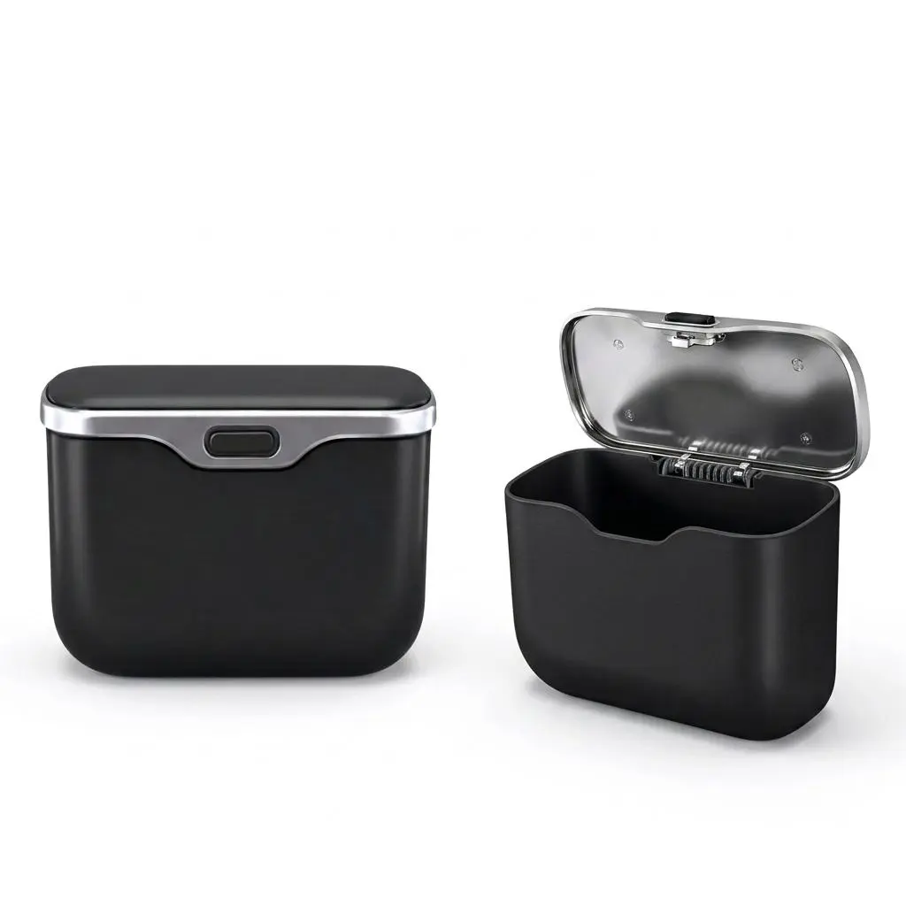 【TikTokShopSummerSale】Car Garbage Can with Lid, Hanging Car Trash Bin Leak Proof Auto Open Waste Container, Compact Car Organizer for SUV, Truck, Sedan & Vehicle Interior Accessories#GLOBALPICKS