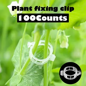 100 Counts Plant Support Clips, Upright Growth Support for Tomato & Grape Vines - White Plastic Trellis Clips for Vegetables