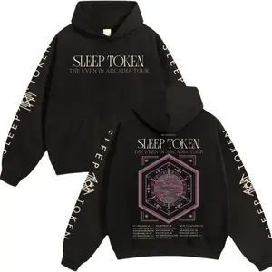 Sleep Token Tour Hoodie – Pullover “The Even in Arcadia Tour” Band Merch with Sleeve Logo Print, Warm Hooded Sweatshirt Style Top for Music Fans