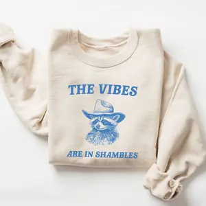 The Vibes Are In Shambles Sweatshirt, Meme Sweatshirt, Mental Health shirt, Raccoon shirt