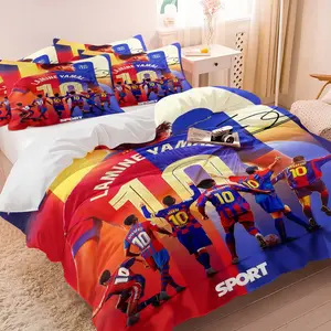 No. 10 Football Star Duvet Cover Set Includes 1 Duvet Cover and 1/2 Pillowcase Filling not included Red & Blue Color-blocking Design Evokes the Passion of Competitive Play The Perfect Choice for a Football Fan's Bedroom Top Picks Bedding