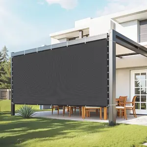 90% UV-Blocking HDPE Sun Cloth, 10x12 ft Pergola Cover Patio Canopy with Stainless Grommets, 140 GSM Privacy Screen for Outdoor Garden (Black)