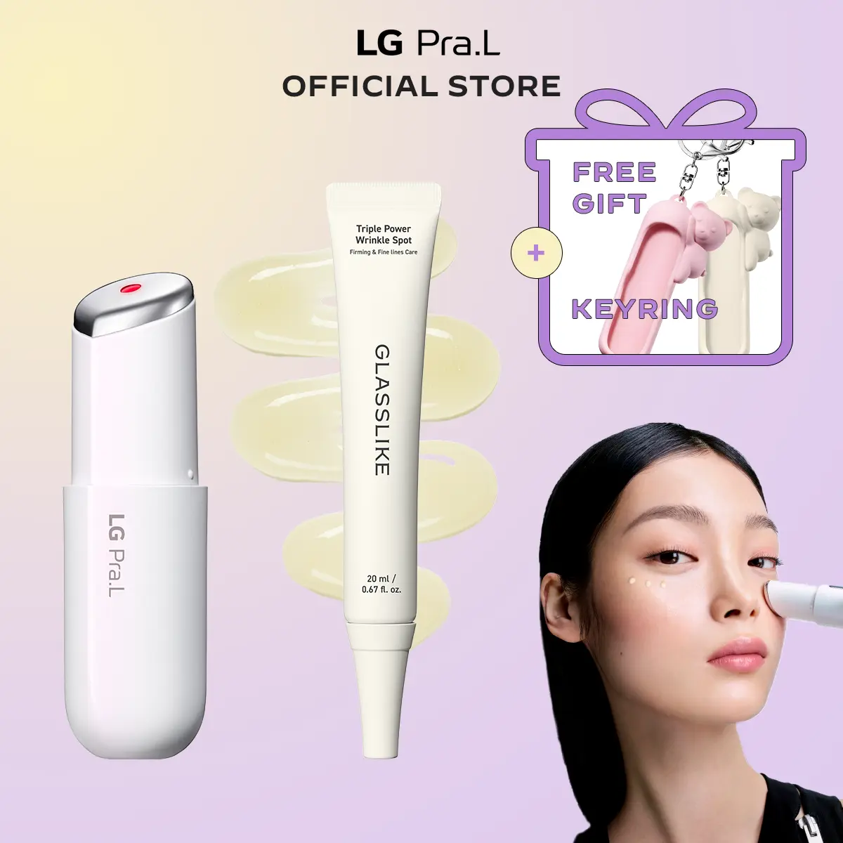 [FREE GIFT] LG Pra.L Custom Glow Device Set (White) ｜ Choose Your Serum for Personalized Anti-Aging Care, 1-Minute Skin Booster for Glass & Glow Skin, Korean Anti-Aging Skincare Device, Fast Absorption, Makeup Prep, Face & Neck Massage, LED Therapy