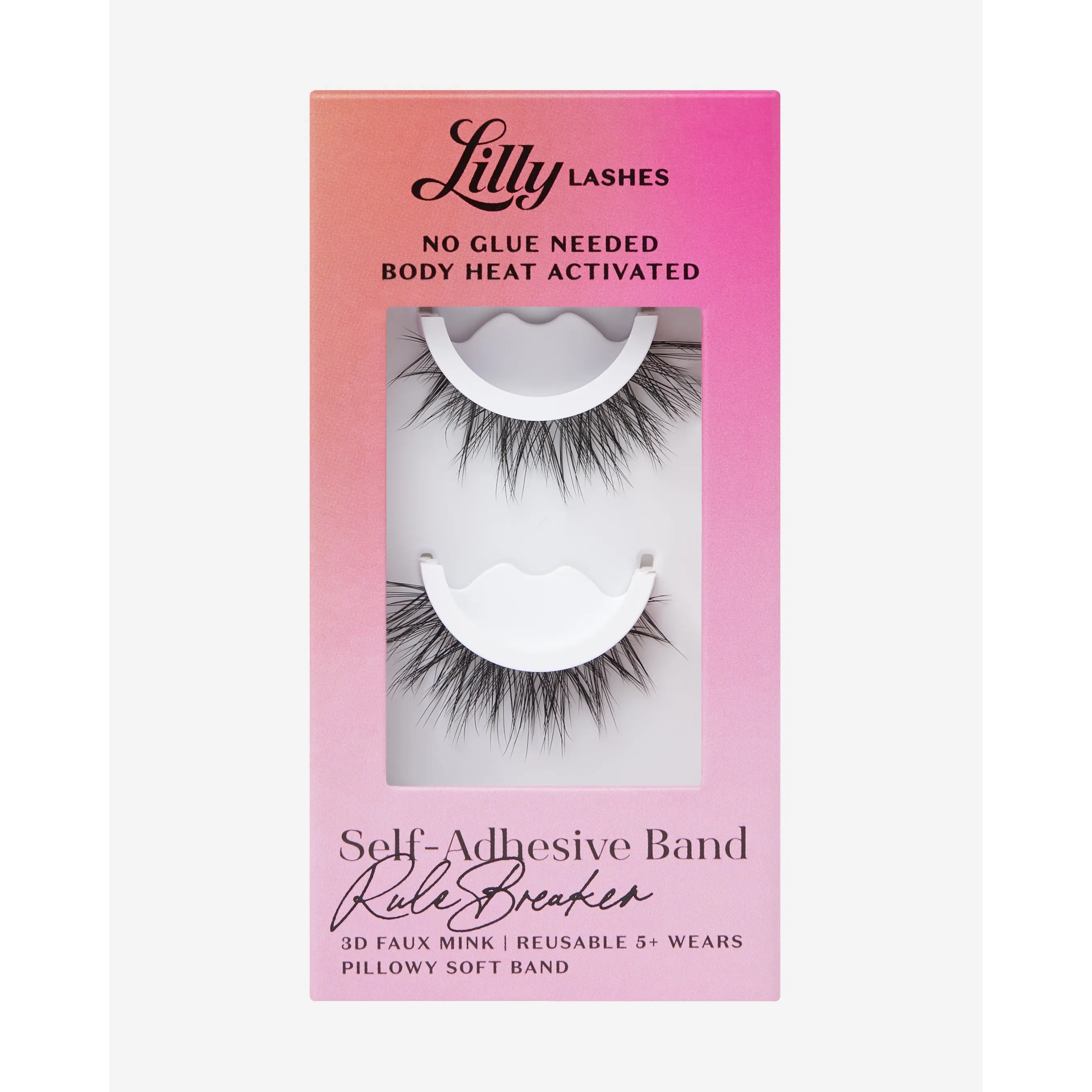 Self-Adhesive Eyelashes RuleBreaker | Lilly Lashes 3D Faux Mink | No Glue Needed, Body Heat Activated Self-Adhesive Eyelashes RuleBreaker | Lilly Lashes 3D Faux Mink | No Glue Needed, Body Heat Activated