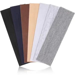 7pcs/3pcs No Slip Elastic Sports Headbands for Women, 7pcs Solid Color Sweatband, Soft Cotton Workout Hairbands for Yoga/Running