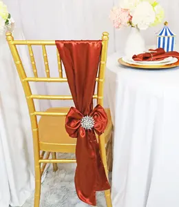 8"x108" Satin Chair Sashes - Rust/Burnt Orange (10pcs/pk)