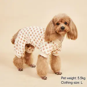 Polka Dot Pattern Pet Jumpsuit, Cute Plush Dog Pajama, Pet Clothing for Small Dogs, Poodle, Winter Warm Puppy Clothes, Sweater Outfit, Dog & Cat Clothing