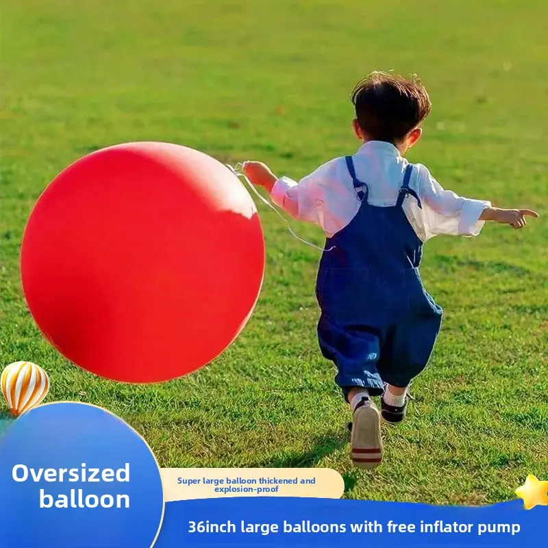36-Inch Giant Inflatable Ball, Durable Extra-Large Balloon for Backyard Party Game, Outdoor Kids Stuff, Summer Pool Entertainment