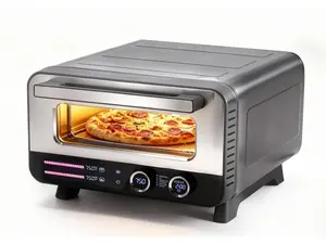 Indoor Pizza Oven 1600W, Heats Up to 750°F, 12-Inch Electric Countertop Pizza Maker with Independent Top & Bottom Heating, Pizza Stone & Peel Included