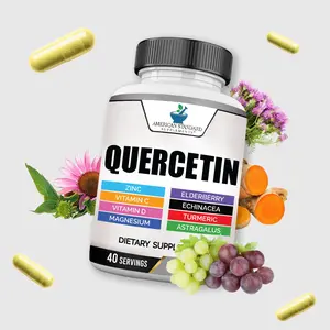 American Standard Supplements Quercetin 1000mg Per Serving with Zinc, Vitamin C, Vitamin D3, Magnesium, Elderberry, Echinacea, Turmeric, Astragalus - Gluten Free, Non-GMO, 120 Capsules, 40 Servings
