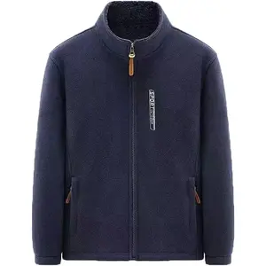 Men's Sport Jacket Warm Fleece Full Zip Outdoor Jacket Coats Stand Collar Outwear Fleece Jacket with Pocket