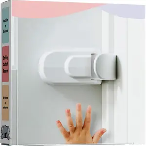 The Snap-On Door Lock Kids Can't Reach or Defeat - No Tools or Adhesives Required - Works With Door Knob, Lever or Handle - Childproof Safety Locks are Toddler, Baby and Child Proof High Chair Car Seat