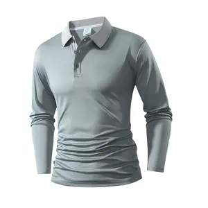 Men's Casual Long Sleeve Collar & Cuff Polo Shirt - Quick Dry, Comfortable, Sporty Athletic Apparel for Golf, Tennis