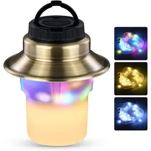 Rechargeable LED Camping Lights & Lantern,  Lamp with 5 Modes RGB String Lights, Adjustable Brightness Tent Light,   Outdoor Lantern, Camping Essentials