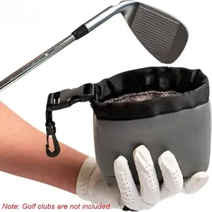 Golf Club and Golf Ball Cleaner Bag, Portable Pocket Golf Ball Washer with Waterproof Microfiber Liner, Neoprene Golf Ball Cleaning Holder Pouch with Carabiner Clip - Best Golf Accessories Gift