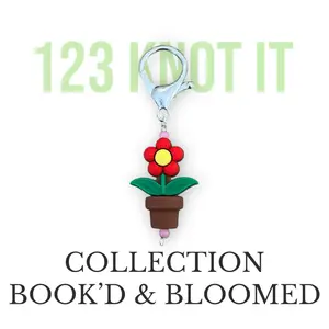 Book’d & Bloomed- set of 5 large clasp stitch markers for crocheting
