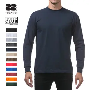 PROCLUB Men's Heavyweight T Shirts PRO CLUB Long Sleeves T Shirt Casual Hip Hop Cotton Tee Big and Tall (S to 5XLT)