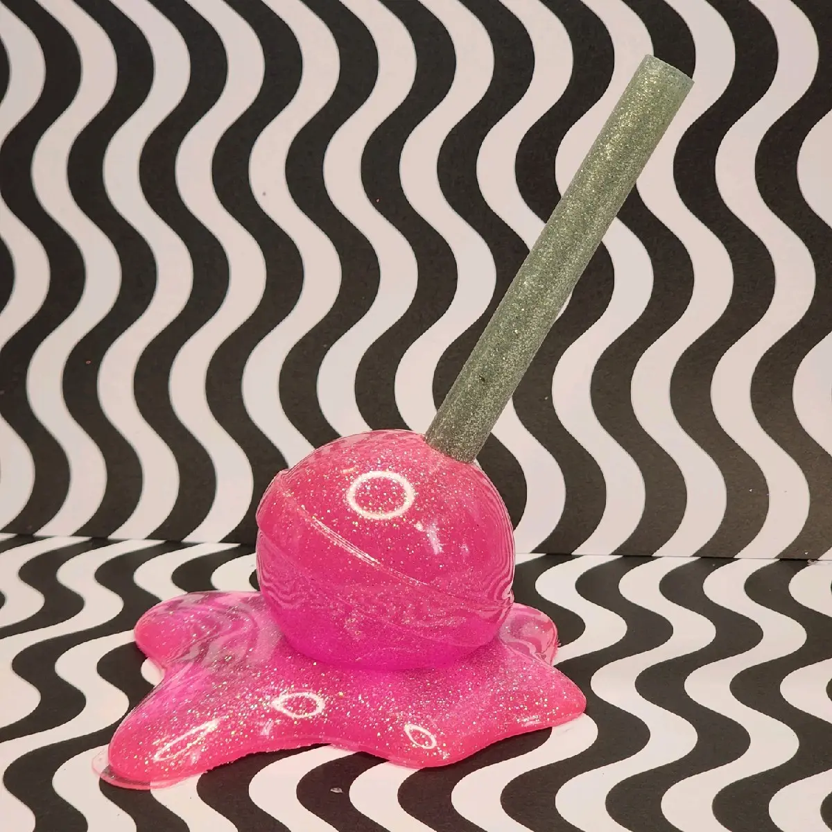 Pink Melted Lollipop Decor