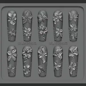 French Style 3D Carving Nail Mold Lily Flower Five Petals Flower Silicone Mold DIY Nail Art Tool Nail Art Supplies
