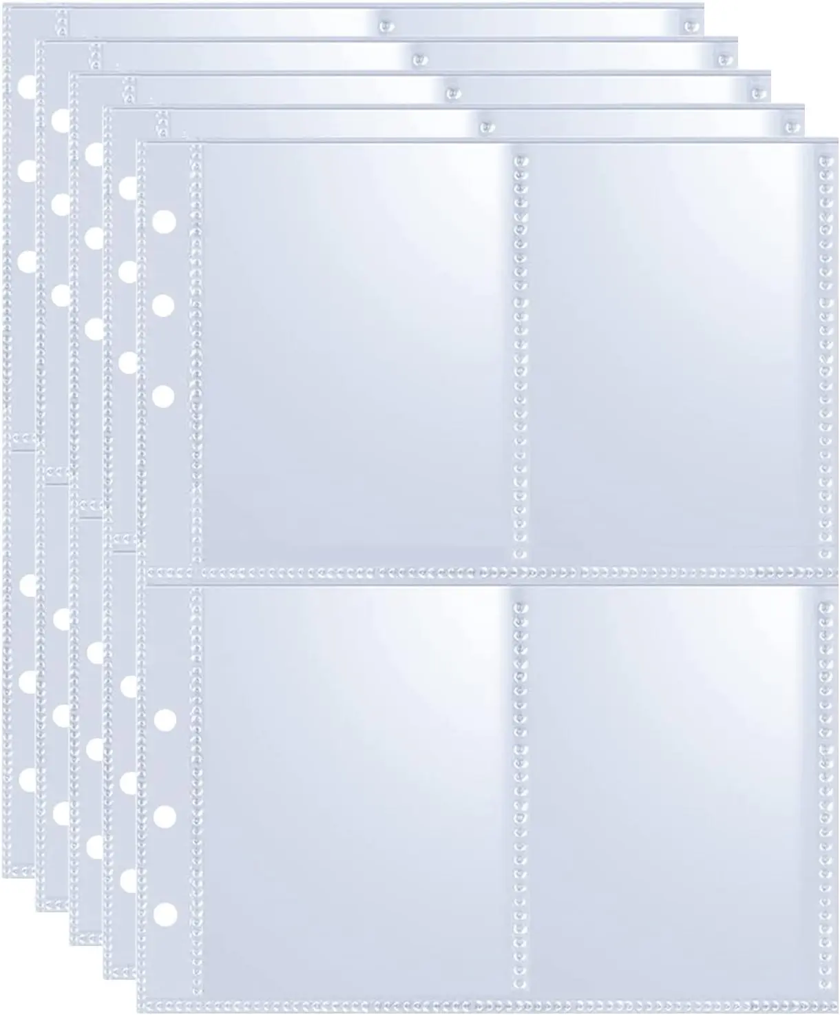 6-Ring A5 Top-Loading Binder Sleeves (40 Pack) - Waterproof Polypropylene Sheets, Ultra-Clear 320-Pocket Convenient Protectors, Double-Sided 4-Pocket for 2.5x3.5in Collecting Trading Cards, Top Loader Binder Accessories, High Clarity