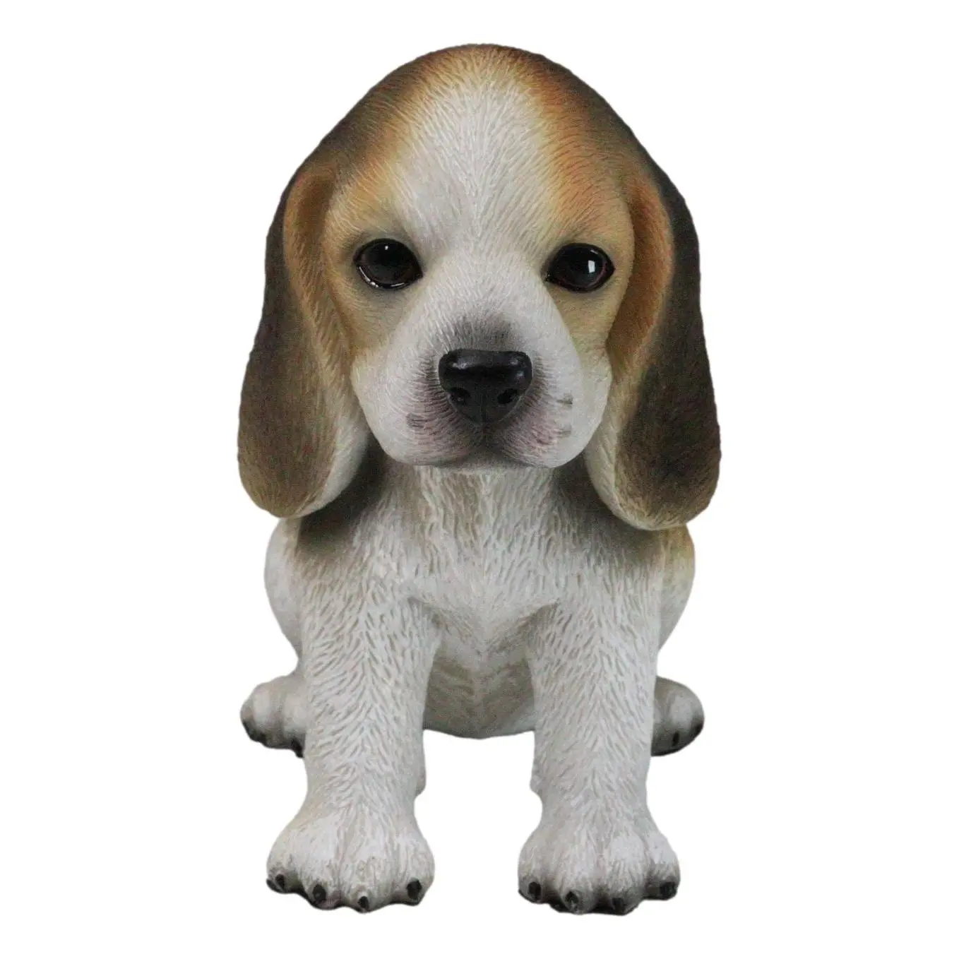 Realistic Adorable Sitting Tri Color Beagle Dog Puppy Home Decor Figurine 6"L