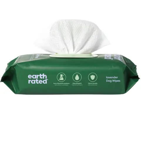 Earth Rated | Hypoallergenic Dog Wipes for Gentle Cleaning of Paws, Body, and Butt, Cleaning and Odor Control