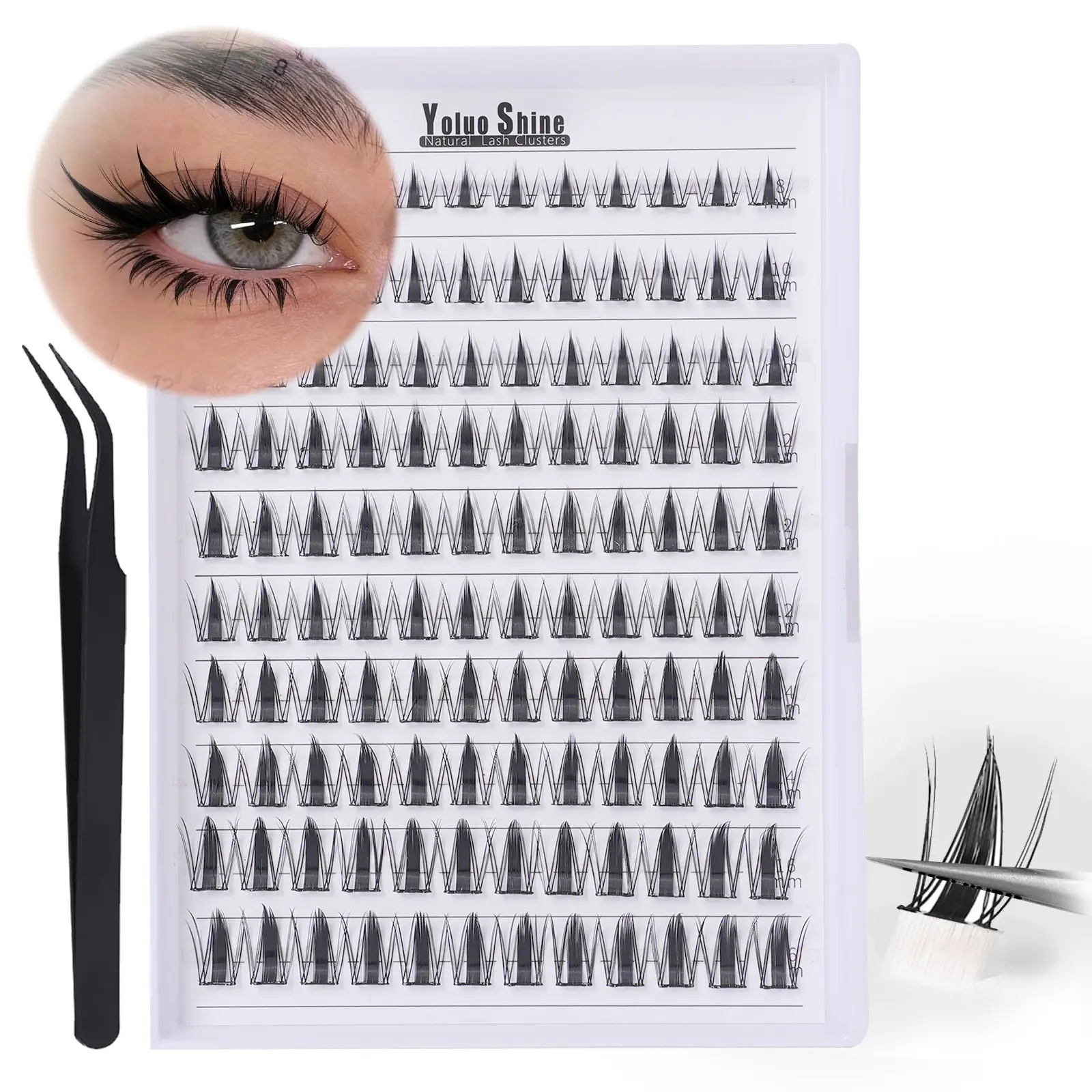 Manga Self Adhesive Eyelashes Natural Self Adhesive Lash Clusters Pre glued Eyelash Clusters Spiky No Glue Needed Lashes Wispy Anime C-curly Cluster Eyelash extensions 10-16MM Fairy Individual Lashes Wet-Look Lash Extensions