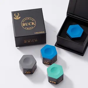 Professional High-End Hexagonal Billiard Chalk Powder Gift Box Set, 8 Oil-Based Snooker Cue Chalk, Pool Stick Cleaning Accessories, Billiards Cue