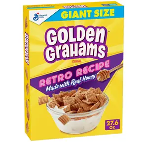 Golden Grahams Breakfast Cereal, Graham Cracker Taste, Whole Grain, Giant Size, 27.6 oz