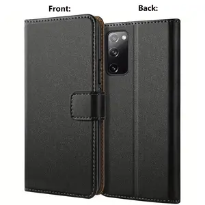 Mobile Phone Case For Samsung Galaxy S20 / Galaxy S20 FE / Galaxy S20 Plus, With Kickstand PU Leather Card Slot Black Wallet Flip Protective Phone Case Cover Accessories
