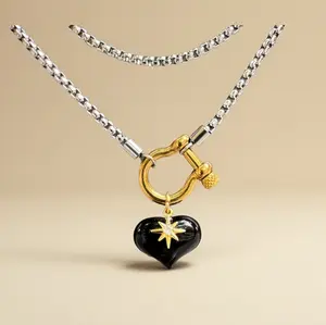 Heart Pendant Crystal Necklace for Women Adjustable Gold Chain Statement Jewelry Trendy Waterproof Fashion Gift for Birthday Anniversary Valentine’s Day Christmas Everyday Wear Unique Handmade Jewelry for Girlfriend Wife Mom Best Friend