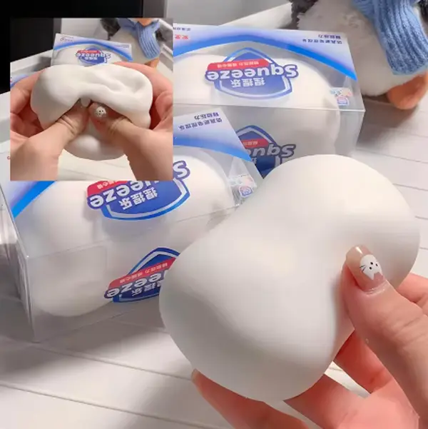 Soap Crunchy Ball Squishy Soap Stress Ball Fidget Toy Crunchy Squeeze Ball Cute Desk Fidget Round Blocks Filled ASMR Anti Stress Toys for Adults Fidget Balls Birthday Gifts For Exam Week