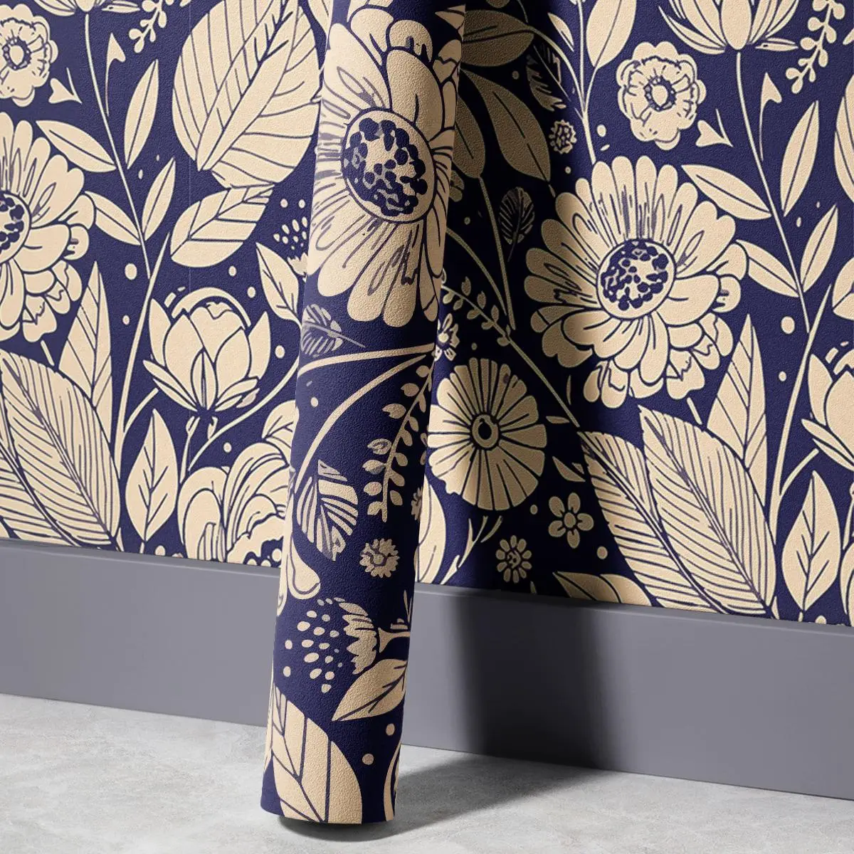 Vintage Flower Pattern Wallpaper, Self Adhesive Wall Sticker, Decorative Sticker for Home Living Room Bedroom, Home Decor