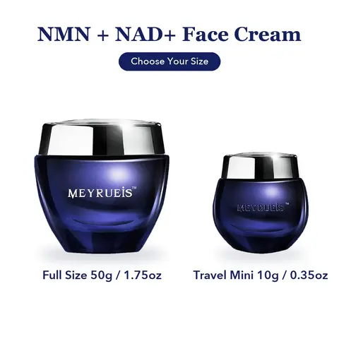 NAD+ NMN Face Cream – Anti Aging Radiance Moisturizer for Glowing, Firmer-Looking Skin, Full Size 1.75oz or Travel Size 0.35oz, Skincare Gift for Women