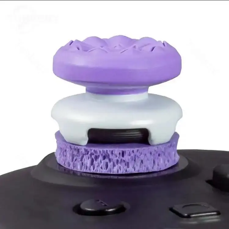 Professional Xbox/PS4/PS5 Controller Thumbsticks Height Increase Anti-slip Abrasion Resistant Ergonomic Protective Thumb Grips with 1 High-Rise Convex 1 Mid-Rise Concave Precise Control Black/White/Blue/Purple Rubber