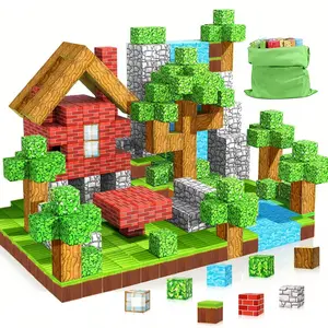 Magnetic Blocks Set with Storage Bag, Creative Building Blocks, Educational Toy for Ages 3+, Perfect Holiday Gift Choice, Includes 30/60/120 Pieces