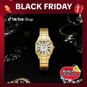 Elegant Women's Square Gold Watch with Crystal Jewelry Design Waterproof Stainless Steel Ladies Wristwatch Vintage Roman Numeral Dial Perfect Gift for Women