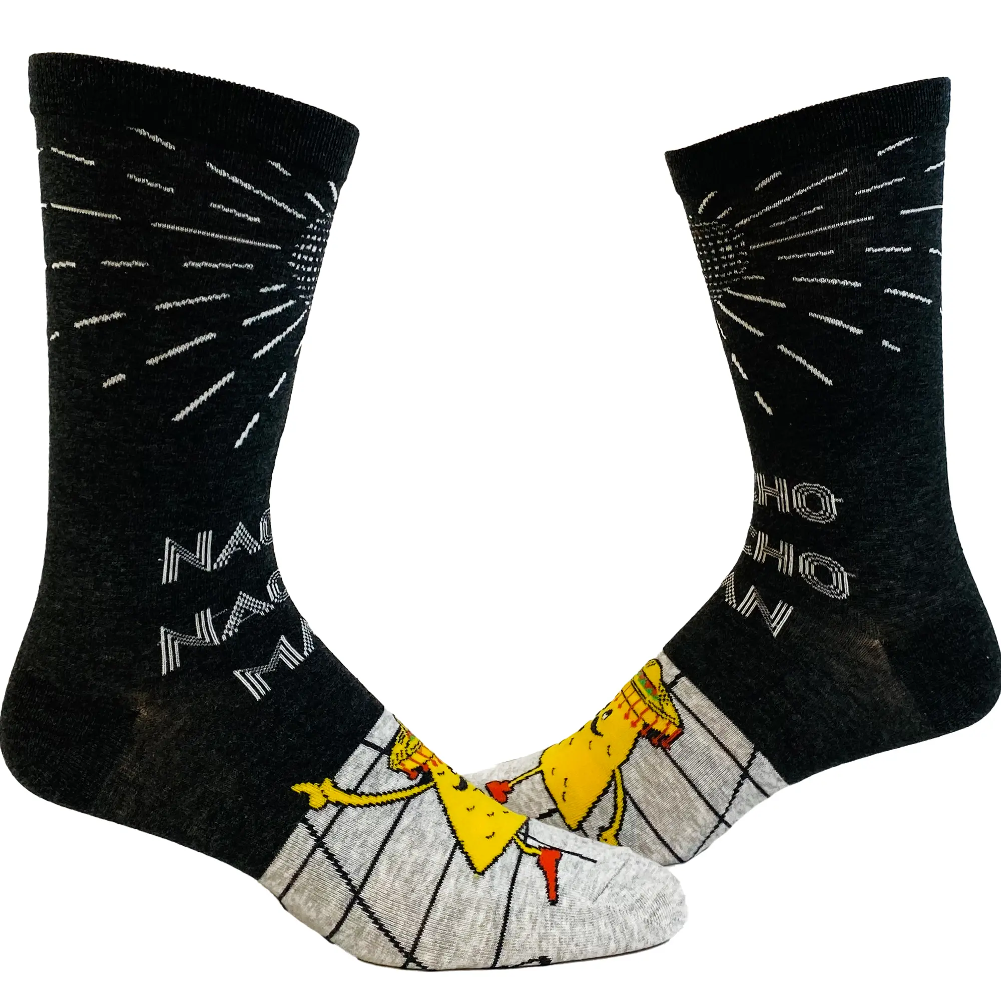 Men's Nacho Nacho Man Socks Funny Macho Nachos and Cheese Cinco De Mayo Graphic Footwear Funny Graphic Socks Comfortable Fitted Spandex Cotton