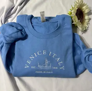 Venice Italy Embroidered Sweatshirt