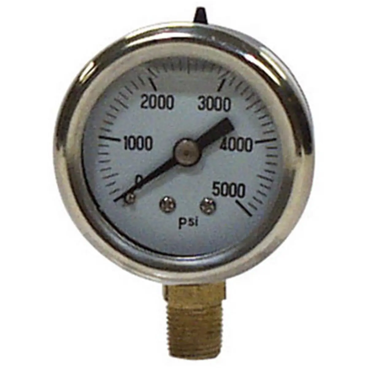 Apache 99019120 2.5 in. Stainless Steel Glycerin High-Pressure Pressure Gauge - 1/4 in. Connection, 5000 psi Max, 0.5 lbs, 2 x 3 x 5 in, Automotive & Motorcycle Tire Repair Tool, Glycerin Pressure Gauge
