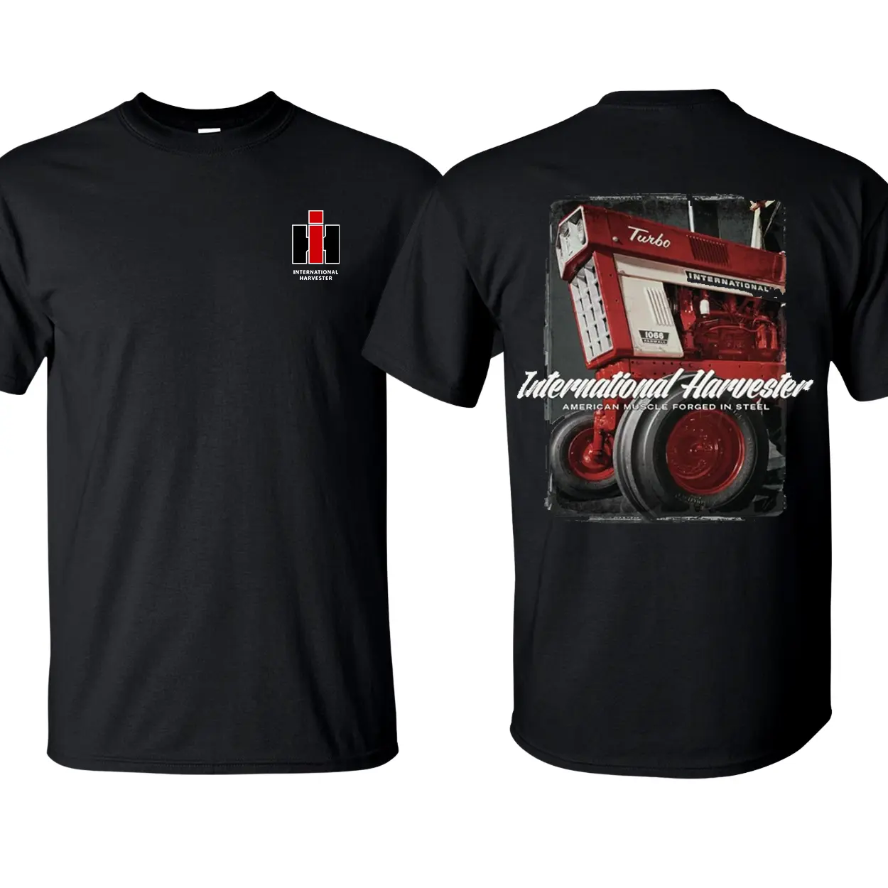 International Harvester Turbo Farm Tractor Mens  Tractor Agriculture  Short Sleeve   Made in USA graphic tees funny men 67 Cotton Say You Swear Eat Sleep Goon Repeat T-Shirt 90s good Casual Rifle Vintage Utero Quick-Dry Moisture-Wicking Crew Skull Print