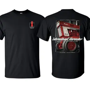 International Harvester Turbo Farm Tractor Mens T-Shirt Tractor Agriculture Cotton Short Sleeve T-Shirt Cotton Made in USA