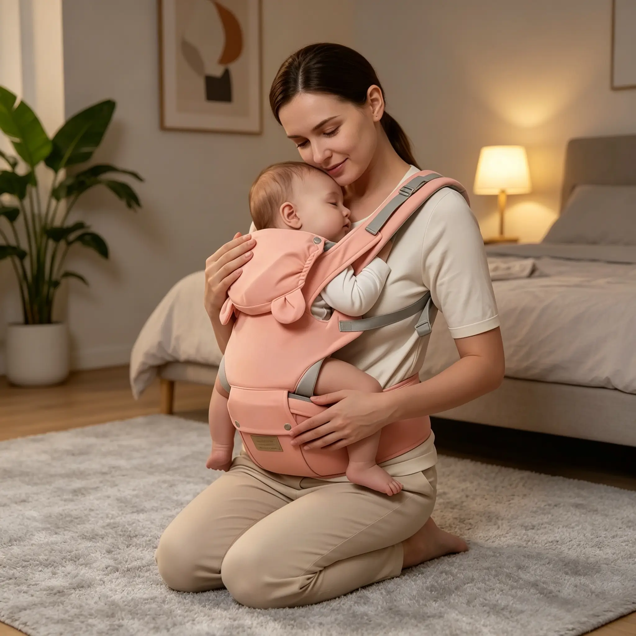 Ainomi 6-in-1 Baby Carrier Backpacks and Slings, Front-Facing Hands Free Carrier with Lumbar Support, Customizable with Logos, Polyester, Portable, Unisex, Multifunction, Front-Facing Baby Carriers