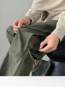 Men Outdoor Quick Dry Pants American Workwear Cargo Trousers Loose Straight Hiking Water Resistant Trekking Pants Casual Fit Bottoms Casual Loose Comfy