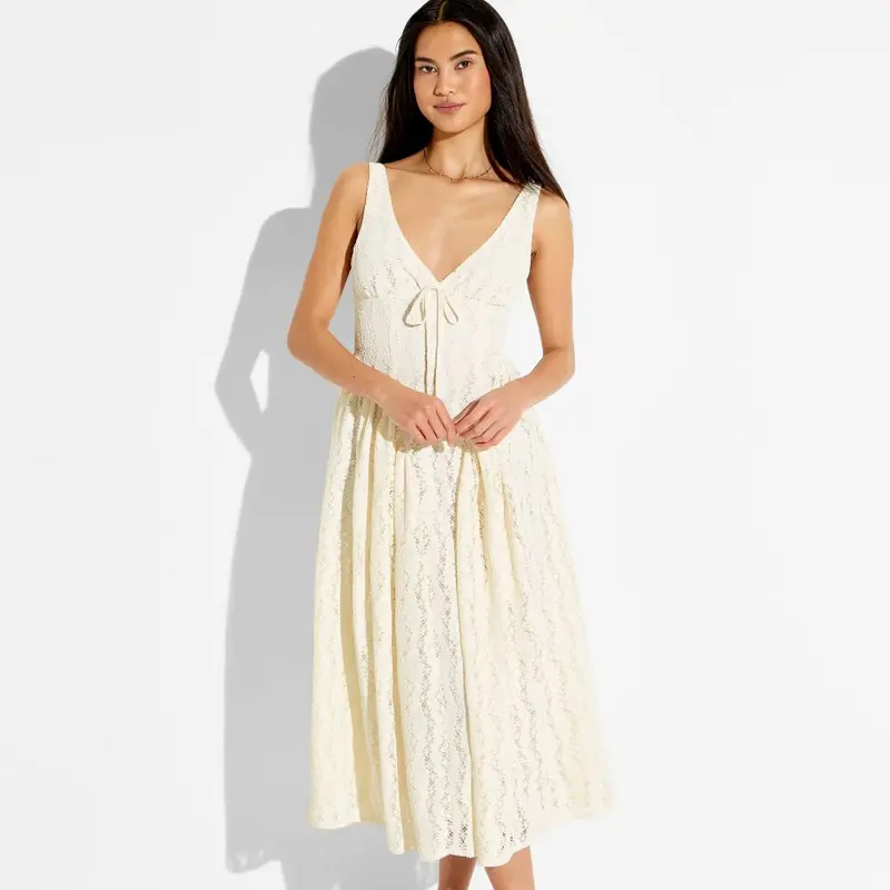 drop waist dress target Picturesque Cutie Corset Lace-Up A-Line Midi Dress