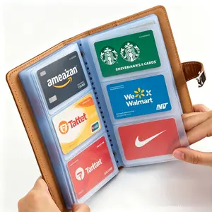 Portable PU Leather Card Organizer Book, 120-card Capacity with Transparent Anti-demagnetization Inner Pages, Ideal for Sorting and Keeping Credit Cards, Gift Cards and Other Cards from Loss.