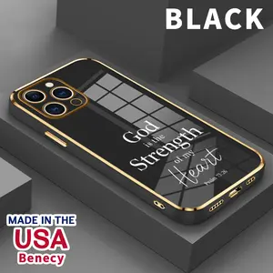 Soft TPU Phone Case for iPhone 15 Pro Max 16 14 Plus 13 12 11 X XS Max XR Psalmic Faith Reminder Luxury Electroplating TPU Anti-Slip Bumper Shockproof Cover Gift for